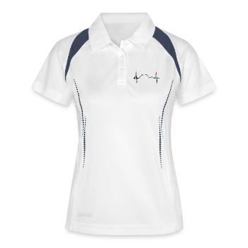 Cape Town Skyline Heartbeat Afrique du Sud Table Mountain - Polo respirant Femme - blanc/marine - Devant