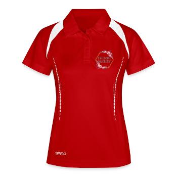 Taucherin Tauchen Wasser Geschenk - Frauen Polo atmungsaktiv - Weiß/Navy - Vorne