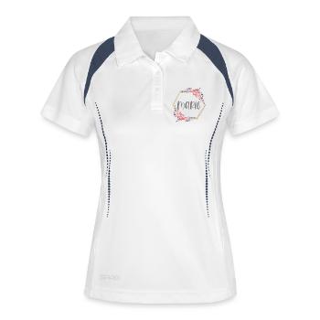 Marie fille nom cadeau de bébé - Polo respirant Femme - blanc/marine - Devant