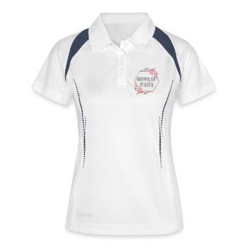 Schweiz Aargauer Mädchen Heimat Geschenk - Frauen Polo atmungsaktiv - Weiß/Navy - Vorne