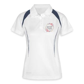 Schweiz Genf Mädchen Heimat Geschenk - Frauen Polo atmungsaktiv - Weiß/Navy - Vorne