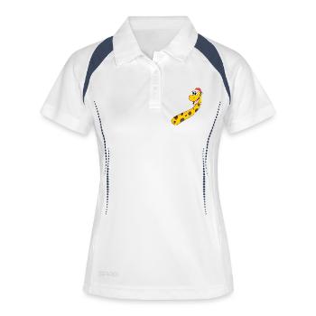Giraffe Weihnachten - Frauen Polo atmungsaktiv - Weiß/Navy - Vorne