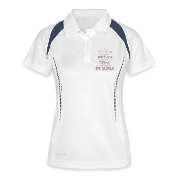 Ich bin das Mittlere Kind wegen mir gibt es die - Frauen Polo atmungsaktiv - Weiß/Navy - Vorne