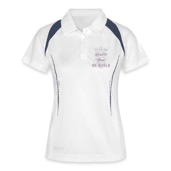 Ich bin das älteste Kind ich mache hier die Regeln - Frauen Polo atmungsaktiv - Weiß/Navy - Vorne