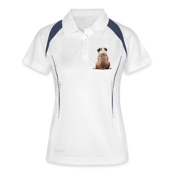 Bouledogue - Polo respirant Femme - blanc/marine - Devant