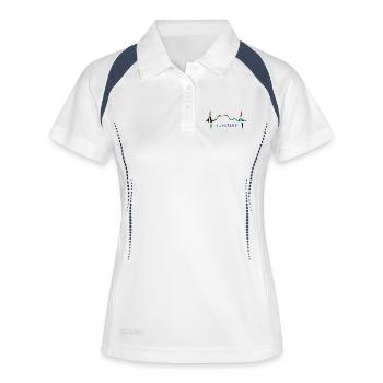 Cape Town Skyline Heartbeat Afrique du Sud Montagne de la Table - Polo respirant Femme - blanc/marine - Devant