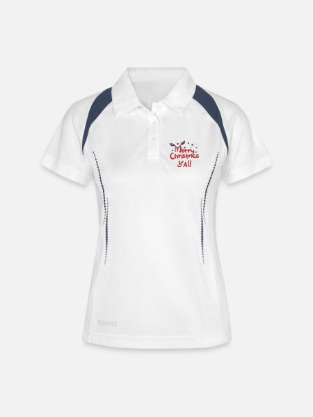 Noël, noël, noël, noël, noël, noël, noël, noël, - Polo respirant Femme - blanc/marine