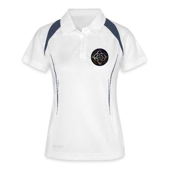 Fleur de la géométrie dans la lumière - Polo respirant Femme - blanc/marine - Devant