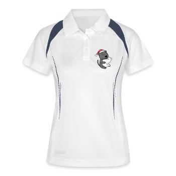 Mignon Fatigué Noël - Polo respirant Femme - blanc/marine - Devant