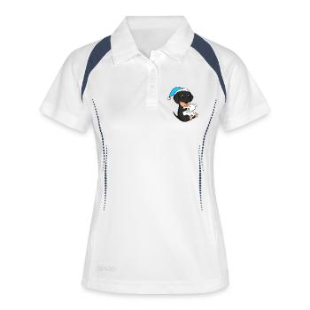 sleeping, tiredness, dog, dog breed, dachshund - Women's Polo breathable - white/navy - Front