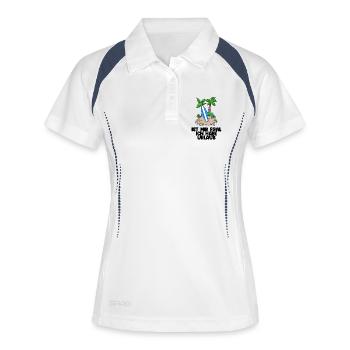 Surfer Urlaub Surfen Sommer Strand Meer Spruch - Frauen Polo atmungsaktiv - Weiß/Navy - Vorne
