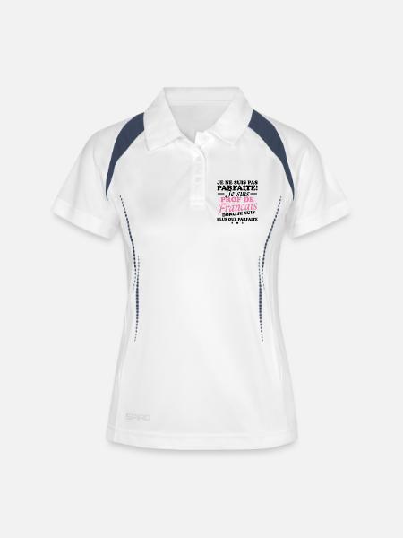 Je suis prof de français - Polo respirant Femme - blanc/marine