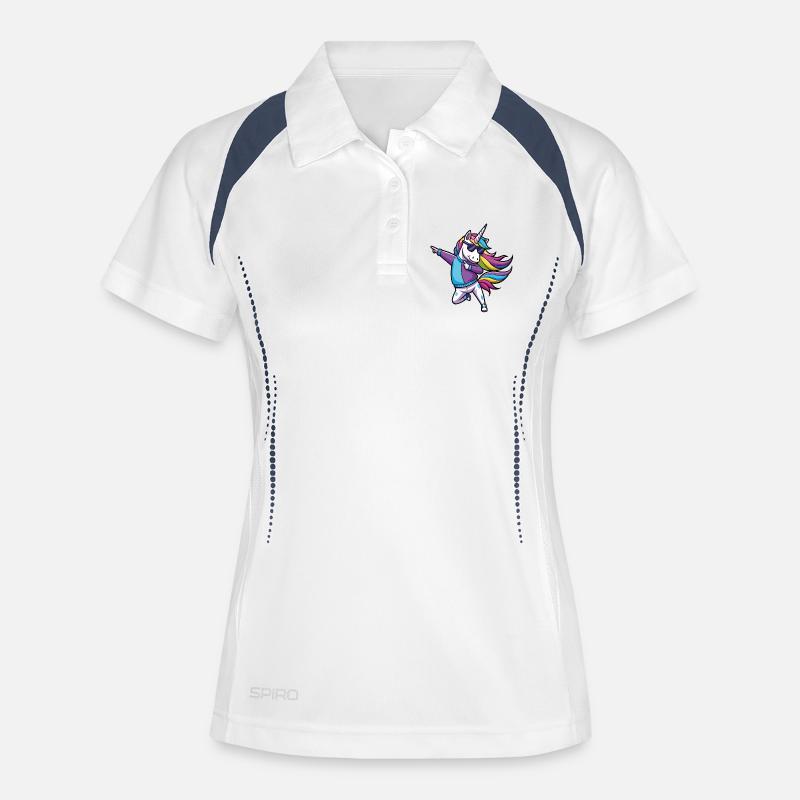 Rainbow Unicorn Dancer Illustration - Women's Polo breathable - white/navy