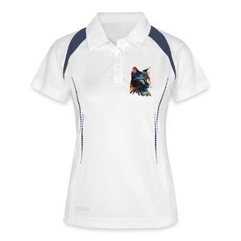 Colorful Cat - Women's Polo breathable - white/navy - Front