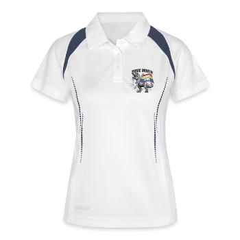 Love is Love – LGBTQIA+ Pride Herz Design - Frauen Polo atmungsaktiv - Weiß/Navy - Vorne