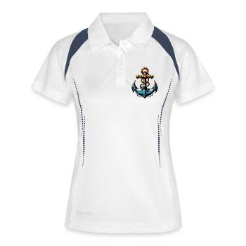 Une ancre - Polo respirant Femme - blanc/marine - Devant