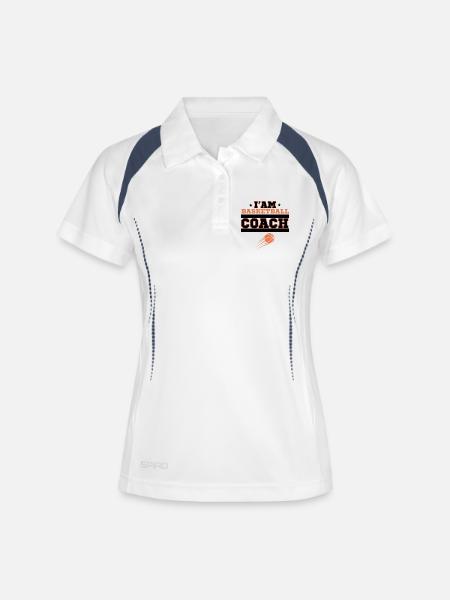 Basketball coach - Women's Polo breathable - white/navy