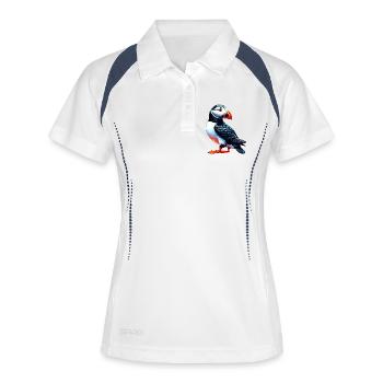 Macareux - Polo respirant Femme - blanc/marine - Devant