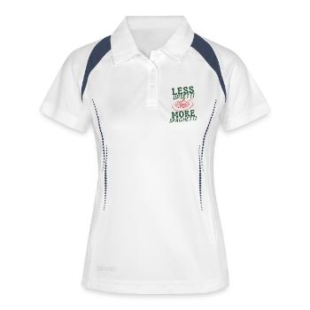 Moins d’Upsetti Plus de Spaghetti - Polo respirant Femme - blanc/marine - Devant
