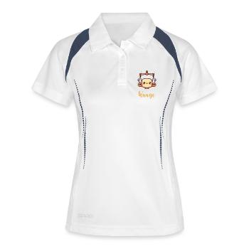 Waage Sternzeichen Astrologie Geschenk - Frauen Polo atmungsaktiv - Weiß/Navy - Vorne