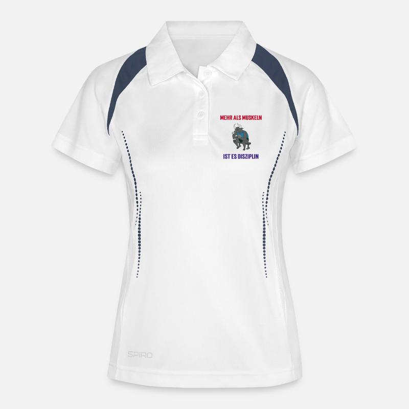 More than muscles, it's discipline - Women's Polo breathable - white/navy