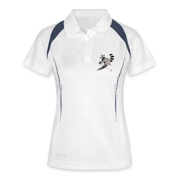 Cute Skier Raccoon–Fun and Dynamic - Women's Polo breathable - white/navy - Front