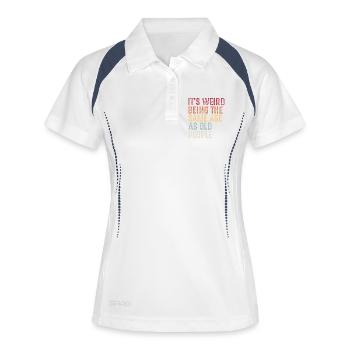 It's weird being the same age as old people - Polo respirant Femme - blanc/marine - Devant