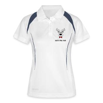 BONNE ANNEE. SAINT SYLVESTRE. MEILLEURS VOEUX - Polo respirant Femme - blanc/marine - Devant