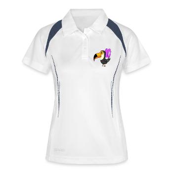 10. Geburtstag Motiv Tukane - zehn - 10 Jahre - Frauen Polo atmungsaktiv - Weiß/Navy - Vorne
