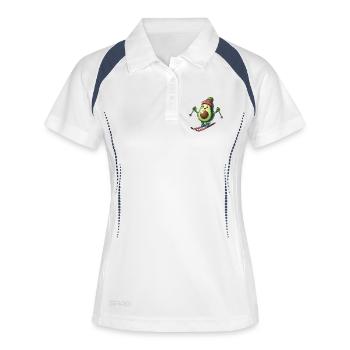 Avocado Ski Wintersport Skifahrer Spaß - Frauen Polo atmungsaktiv - Weiß/Navy - Vorne