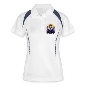 Chilled girl - Frauen Polo atmungsaktiv - Weiß/Navy - Vorne