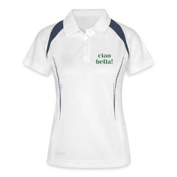 Ciao Bella Dicton Italie Cadeau Italien - Polo respirant Femme - blanc/marine - Devant