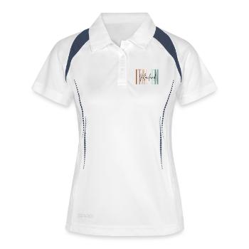 Italien Urlaub Mailand Städtereise Geschenk - Frauen Polo atmungsaktiv - Weiß/Navy - Vorne