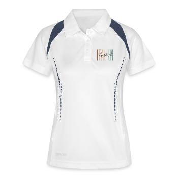 Italien Urlaub Gardasee Geschenk - Frauen Polo atmungsaktiv - Weiß/Navy - Vorne
