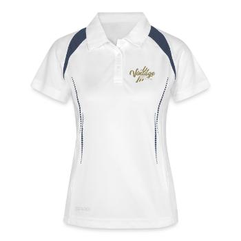 Design rétro vintage anniversaire 1975 - Polo respirant Femme - blanc/marine - Devant