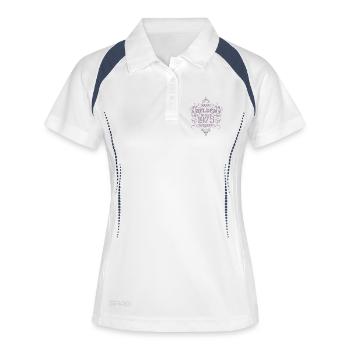  Geburtstag Helden 1975 geboren - Frauen Polo atmungsaktiv - Weiß/Navy - Vorne