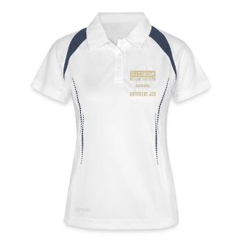 je suis électricien non je ne peux pas réparer stupide - Polo respirant Femme - blanc/marine - Devant