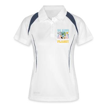 Tag der Erde - Seien Sie nett zu unserem Planeten - Frauen Polo atmungsaktiv - Weiß/Navy - Vorne