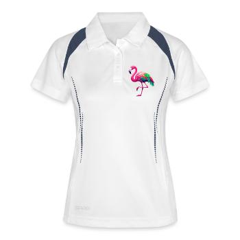 Flamingo - Frauen Polo atmungsaktiv - Weiß/Navy - Vorne