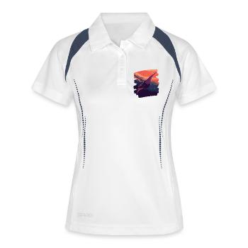 Raies Manta Rétro - Polo respirant Femme - blanc/marine - Devant