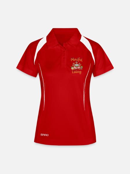 Mindful Eating Healthy Living - Women's Polo breathable - white/navy