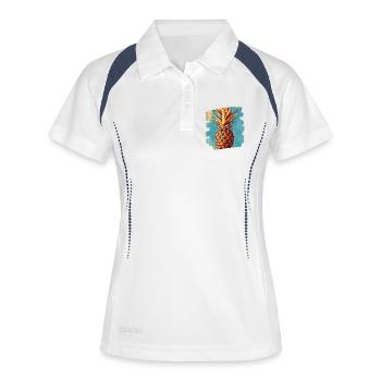 Ananas - Frauen Polo atmungsaktiv - Weiß/Navy - Vorne