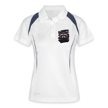 Raton laveur - Polo respirant Femme - blanc/marine - Devant