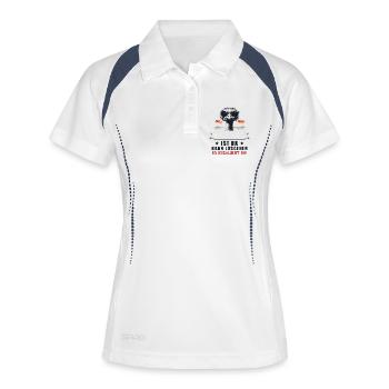 Es Eskaliert Eh! Strauß Personalisierbar Name - Frauen Polo atmungsaktiv - Weiß/Navy - Vorne