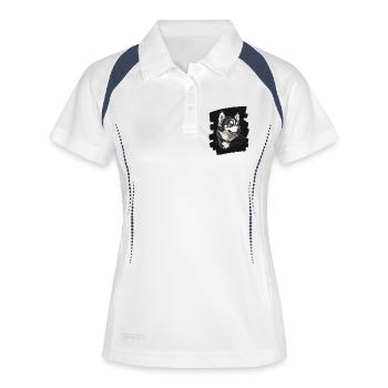 Husky - Frauen Polo atmungsaktiv - Weiß/Navy - Vorne