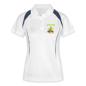 Frog With Activity Guitar Cottagecore Mushroom - Women's Polo breathable - white/navy - Front