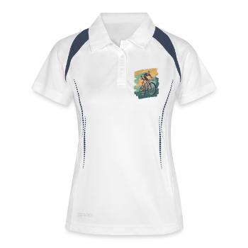 Mountain bikers Downhill Mountains Cycling - Women's Polo breathable - white/navy - Front