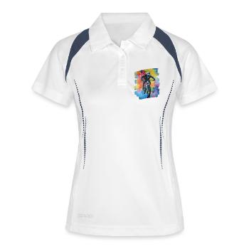 Mountain bikers Downhill Mountains Cycling - Women's Polo breathable - white/navy - Front