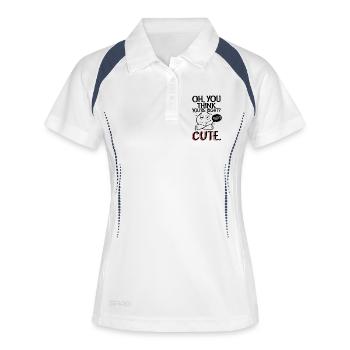 Oh, tu penses avoir raison, c’est mignon et sarcastique - Polo respirant Femme - blanc/marine - Devant