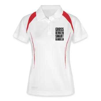 Voir grand, agir intelligemment - Unternehmer Startup - Polo respirant Femme - blanc/marine - Devant